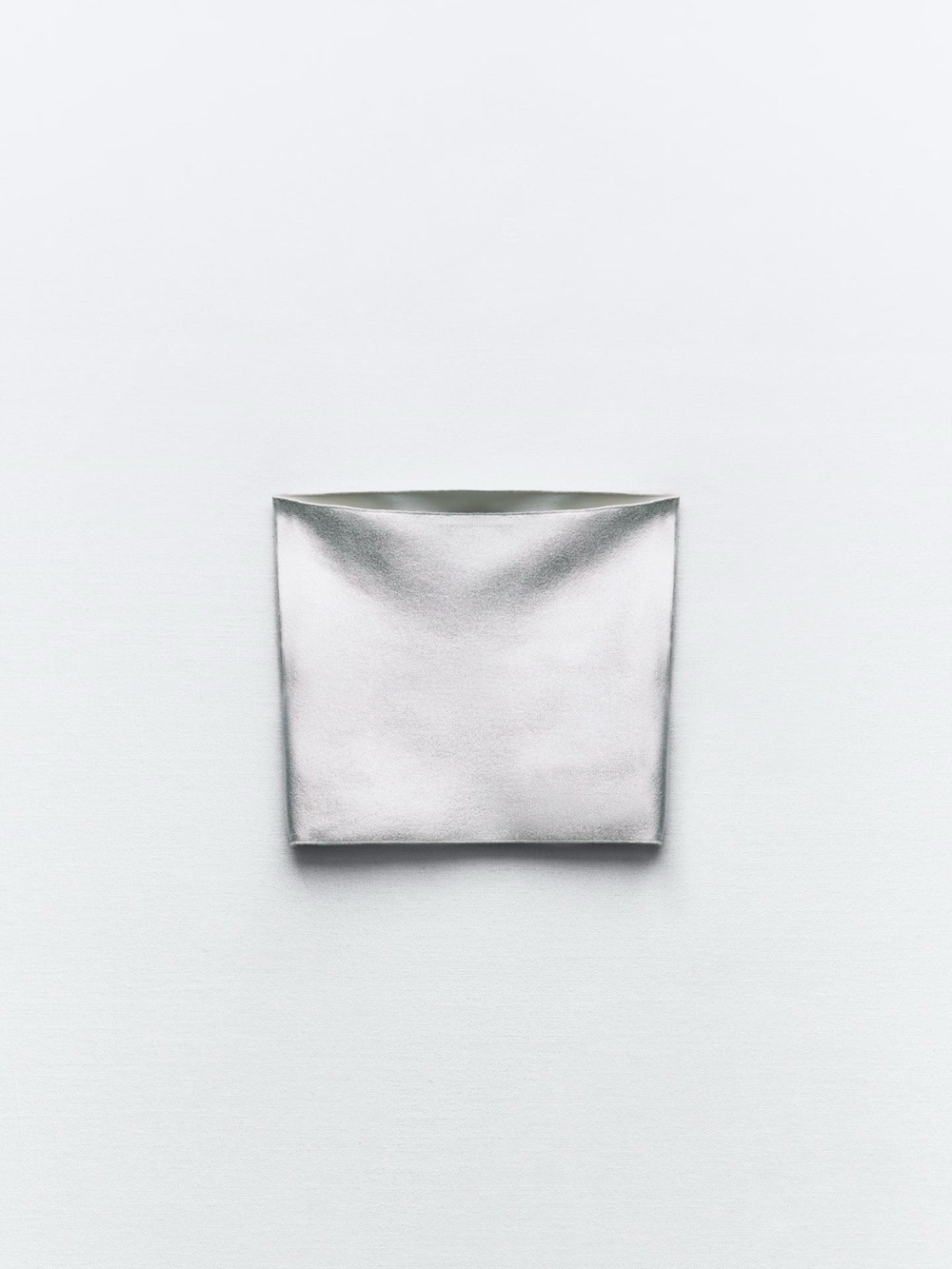 Zara Silver Metallic Strapless Tube Top